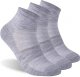 Men's 90% Wool Athletic Thin Running Moisture Wicking Socks, 3 Pairs